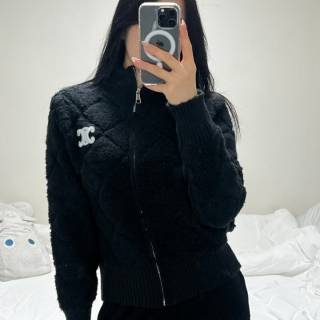 셀린느 (C) 패치 털니트집업
